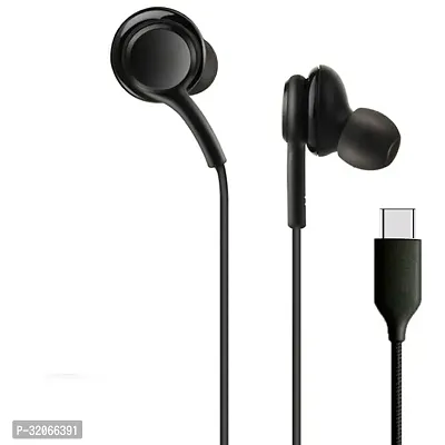 Stylish Black Headphones In-ear  Wired - 3.5 MM Single Pin-thumb0