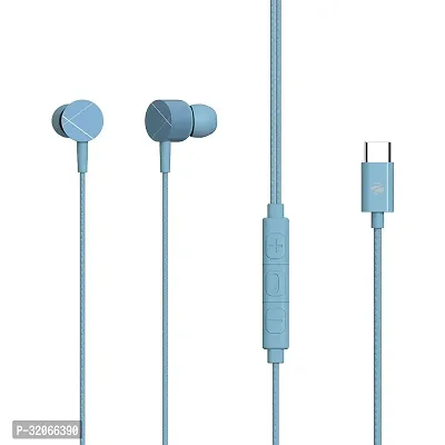 Stylish Blue Headphones In-ear  Wired - 3.5 MM Single Pin-thumb0