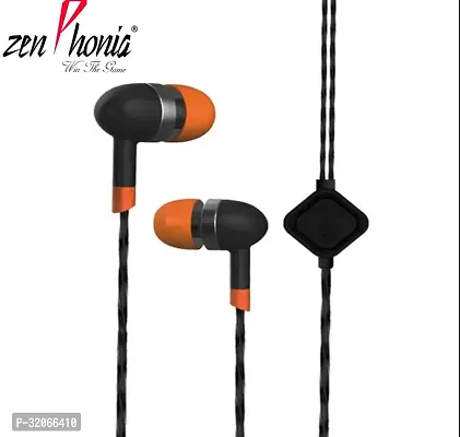 Stylish Black Headphones In-ear  Wired - 3.5 MM Single Pin-thumb0