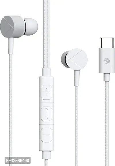 Stylish White Headphones In-ear  Wired - 3.5 MM Single Pin-thumb0