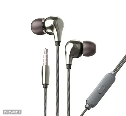 Stylish Black Headphones In-ear  Wired - 3.5 MM Single Pin-thumb0