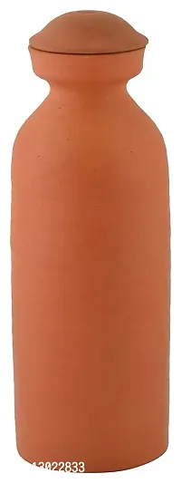 Village Decor Terracotta Brown color water bottle with lid 1000 ML - pack of 1-thumb0