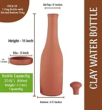 Village Decor Terracotta water bottle with lid 1000 ML (Bottle with bottom tray-800ML)-thumb2