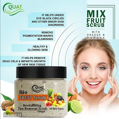 Quat Bio Fruit Face Scrub For Glowing Skin,Oily,Dry Skin,Women,Men (100Gm)-thumb3
