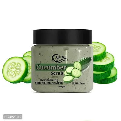 Quat 100% Natural Cucumber Scrub For Revitalizing Skin,Face Whitening,Glowing Skin Suits Both Oilyanddry Skin-100Gm