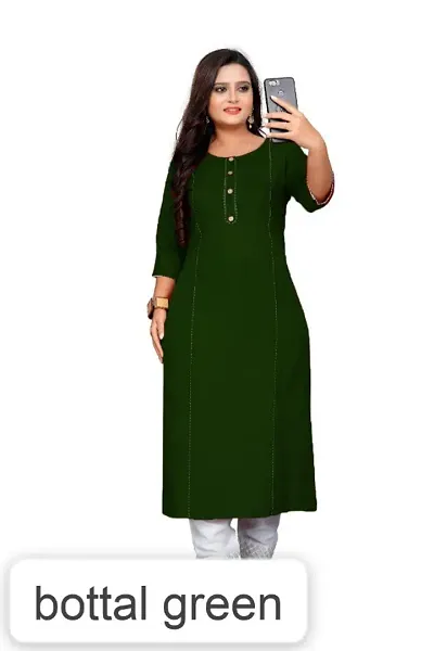 Stylish Cotton Solid Straight Kurti