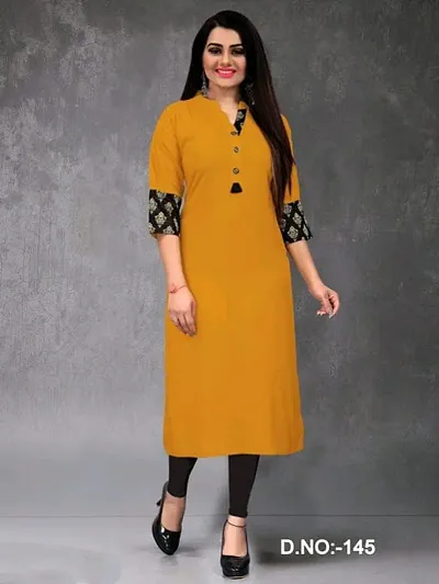 Best Quality !! Women Rayon Solid Straight Kurtis