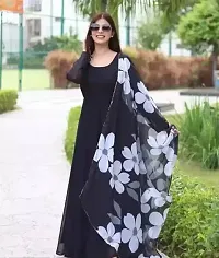 Fancy Georgette Ethnic Gowns With Dupatta For Women-thumb1