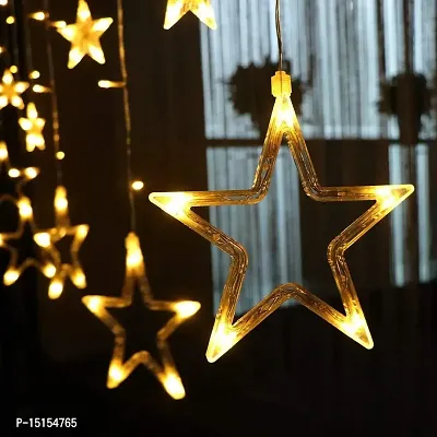 ANY LIGHTS Curtain String Lights with 12 Stars and 138 Pieces and 8 Modes Lights (Warm White)-thumb4