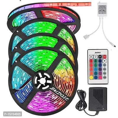 ANY LIGHTS RGB LED Strip with 5 Mode Remote Key w Flash Strobe Fade Smooth one Adapter (Pack of 1,Corded Electric,Plastic,Straight)-thumb2