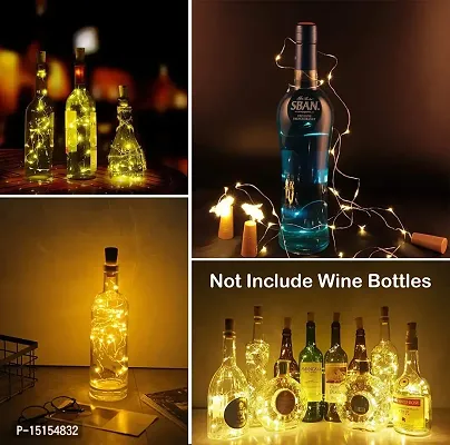 ANY LIGHTS 20 Wine Bottle Led Lights with Cork Copper Wire Lights - 2M Battery Operated Fairy Light for Diwali, Christmas, Birthday Decorations Items, New Years (Warm White) - Set of 2-thumb5