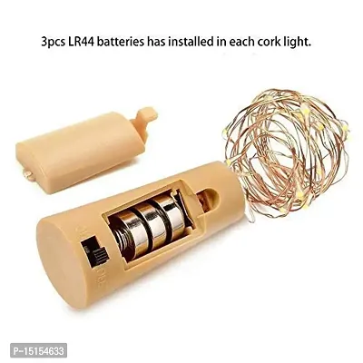 ANY LIGHTS 20 LED Wine Bottle Cork Lights Copper Wire String Lights 2M Battery Powered (Warm White 1 Unit)-thumb4