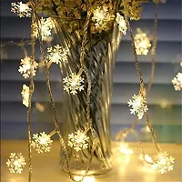 ANY LIGHTS Snowflakes Light 16 LED Battery Operated Decorative Snowflake String LED Lights for Diwali Christmas Wedding Lights, Lights for Window.-thumb2