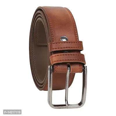 Elegant Tan  Synthetic Leather Solid Belts For Men-thumb0