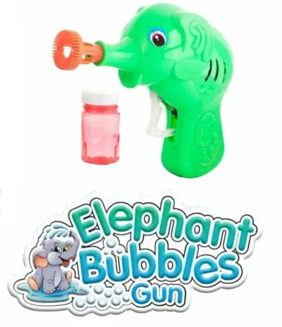 Elephant Hand Pressing Bubble Toy Gun with Bubble Liquid-Green