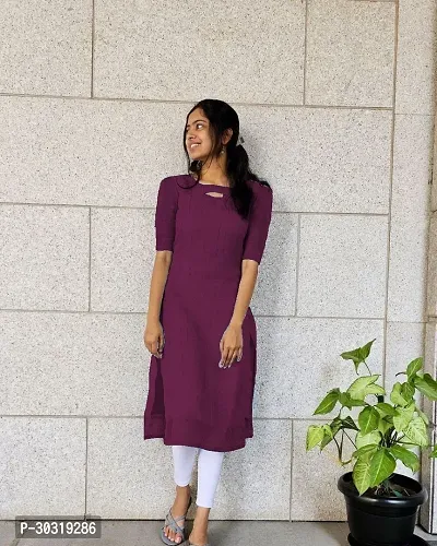 Elegant Maroon Crepe Solid Straight Kurta For Women-thumb0