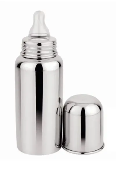 RB POINT Stainless Steel Baby Feeding Bottle for Kids/Steel Feeding Bottle for Milk and Baby Drinks Zero Percent Plastic