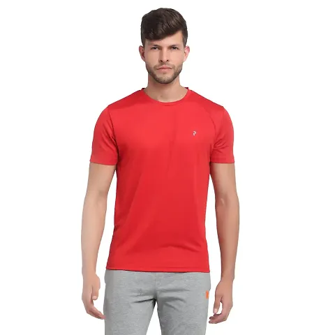 PERFKT-U Mens Solid Round Neck T-Shirt