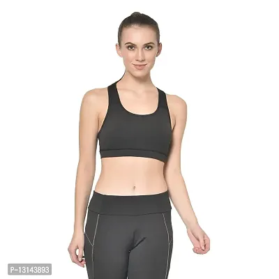 PERFKT-U Womens Black Non-Wired Non-Padded Sports Bra with Hydra-Cool Technology-thumb0