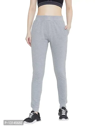 PERFKT-U Women Solid Track-Pants (Grey)-thumb0