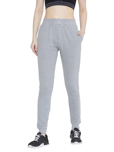 PERFKT-U Women Solid Track-Pants (Grey)