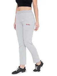 PERFKT-U Women Solid Straight-Fit Track-Pants (Grey)-thumb2