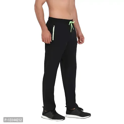 PERFKT-U Men's Regular Fit Polyester Track Pants (DE-10018-BLACK-M_Dark Black_M)-thumb3