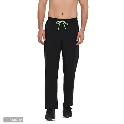 PERFKT-U Men's Regular Fit Polyester Track Pants (DE-10018-BLACK-M_Dark Black_M)-thumb0