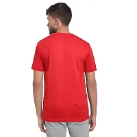 PERFKT-U Mens Solid Round Neck T-Shirt Red-thumb2