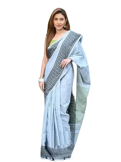 Glamorous Khadi Cotton Saree with Blouse piece 