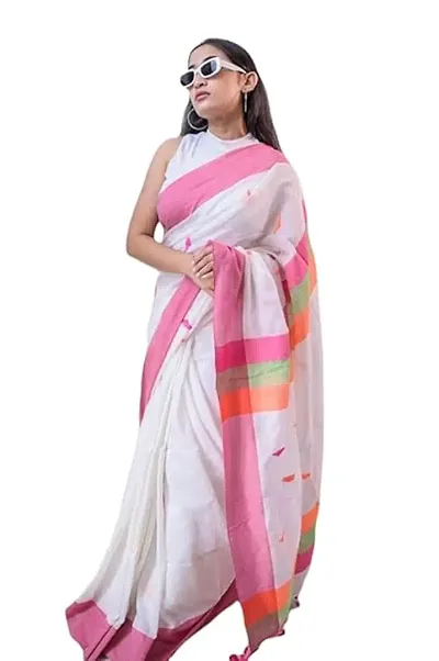 Trendy Khadi Handloom Sarees Without Blouse Piece