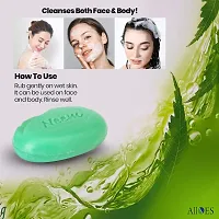 Alloes Neem Soap with Aloe Vera, Tulsi, Lemon |Cleansing Bar, Face and Body Soap for Soft Clear  Acne Free Skin Guinea green colored soap-thumb1