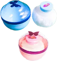 Stylish Fancy Premium Quality Baby Skin Care Powder Puff With Box Holder Container For New Born (Set of 2) - Blue-Pink-thumb1