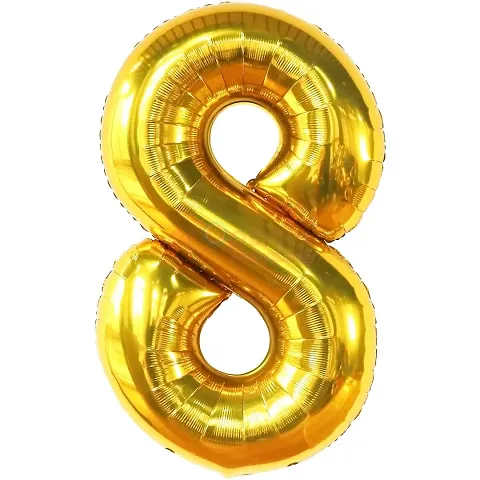 Golden Number Foil Balloons