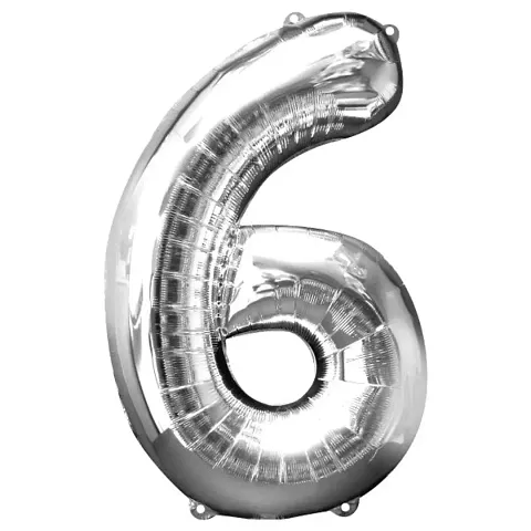 Number Silver Foil Balloons of 16""inch for Birthday, Anniversary, Wedding, Party Supplies, Decoration, Foil Balloons for Parties, Silver