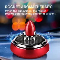 WLEWORLDLOOKENTERPRISES Red Car Air Freshener Solar Power Spinning Rocket Diffuser Cool Aircraft Car Freshener  150 ml-thumb2