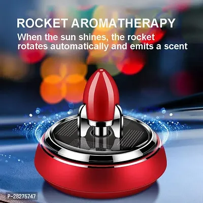 WLEWORLDLOOKENTERPRISES Red Car Air Freshener Solar Power Spinning Rocket Diffuser Cool Aircraft Car Freshener  150 ml-thumb3