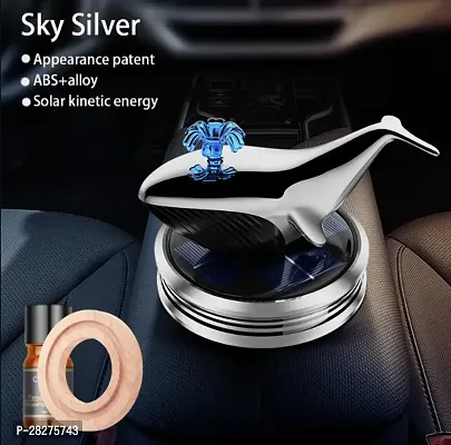 WLEWORLDLOOKENTERPRISES Whale Car Aromatherapy Whale Model Natural Luxury Car Solar Air Refresher Silver Diffuser  5 ml