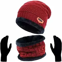 Classy Woolen Beanie Cap with Neck Warmer for Unisex-thumb4