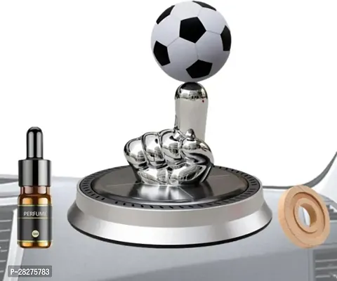 WLEWORLDLOOKENTERPRISES Football Car Air Freshener Finger Football Car Solar Rotating Silver Diffuser  5 ml