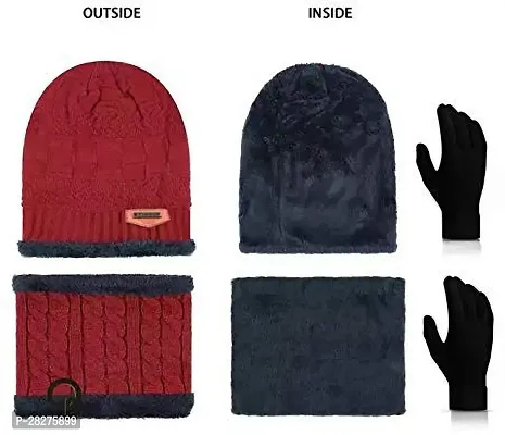 Classy Woolen Beanie Cap with Neck Warmer for Unisex-thumb3