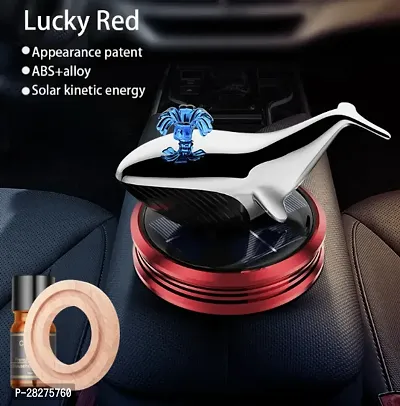 WLEWORLDLOOKENTERPRISES Whale Car Aromatherapy Whale Model Natural Luxury Car Solar Air Refresher Red Diffuser  5 ml-thumb0