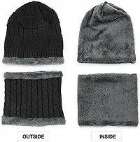 Classy Woolen Beanie Cap for Unisex with Glove-thumb1