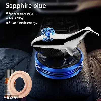 WLEWORLDLOOKENTERPRISES Whale Car Aromatherapy Whale Model Natural Luxury Car Solar Air Refresher Blue Diffuser  5 ml