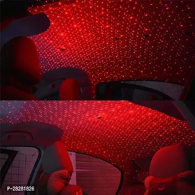 EFFULGENT Night Led Car Roof Top Mini Laser USB Decoration Star Light Car Fancy Lights  Red-thumb2