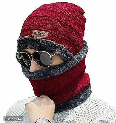 Classy Woolen Beanie Cap with Neck Warmer for Unisex-thumb3