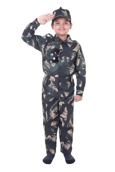 Army Dress for Kids, Polyester Fabric Indian Military Soldier