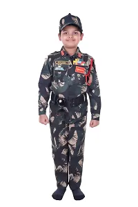 Raj Costume Army Dress for Kids, Indian Military Soldier, Jungle Print Full (3 Years)-thumb2