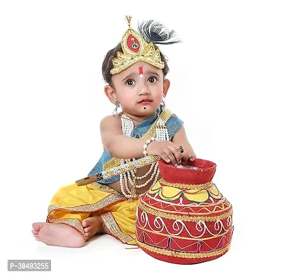 Raj Fancy Dresses Krishna Dress for Kids, Baby Krishna Dress for Janmashtami with Krishna Mukut, Peacock Feather  Flute Embroidered Krishna Costume for Girl  Boy, 3 Months-8 Years-thumb4