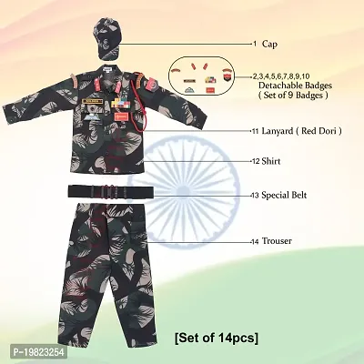 Raj Costume Army Dress for Kids, Indian Military Soldier, Jungle Print Full (3 Years)-thumb5